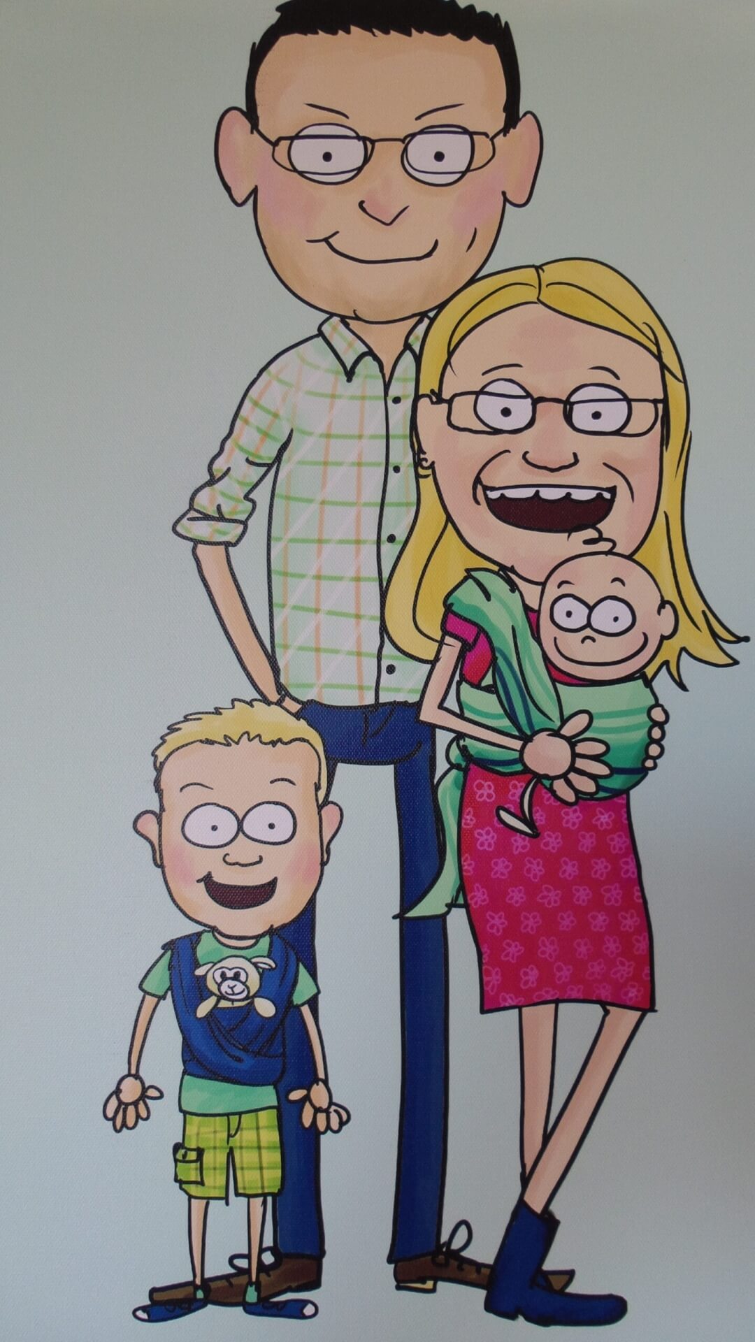 Het gezin van Charlotte Stolker getekend door Betjecom